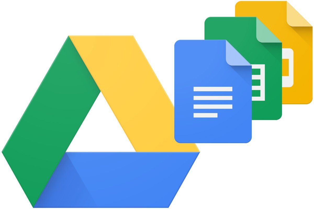 A google drive logo with a bunch of icons on it