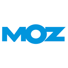 A blue moz logo on a white background