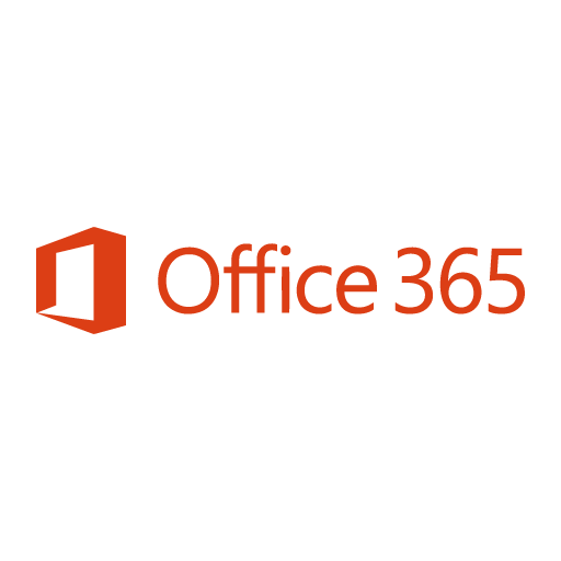 The logo for office 365 is red and white on a white background.