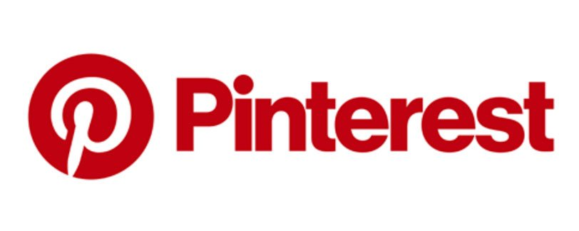 The pinterest logo is red and white on a white background.