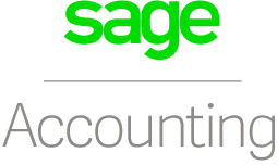 The sage accounting logo is green and white on a white background.