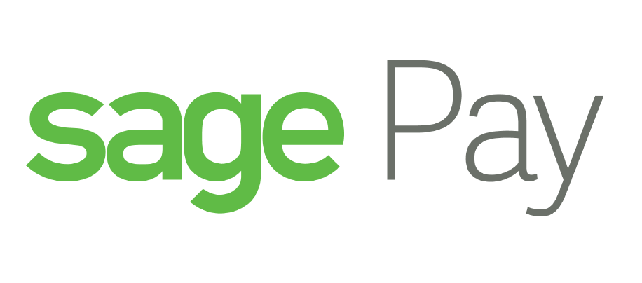 The sage pay logo is green and white on a white background.