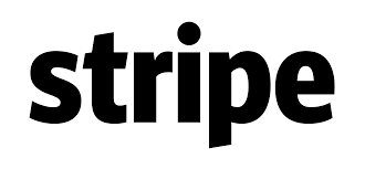 A black and white logo for stripe on a white background.