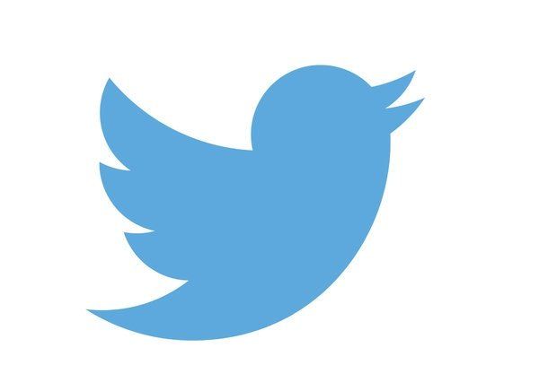 The twitter logo is a blue bird on a white background.
