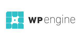 The logo for wpengine is a blue square with a white circle in the middle.