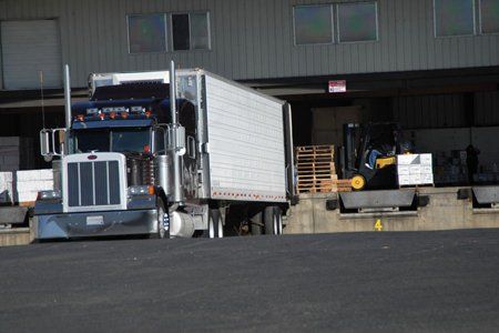 Truck in front of the warehouse