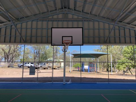Covered Basketball Court Interior — Hallstone Constructions in Thabeban, QLD Covered Basketball Court Interior — Hallstone Constructions in Thabeban, QLD