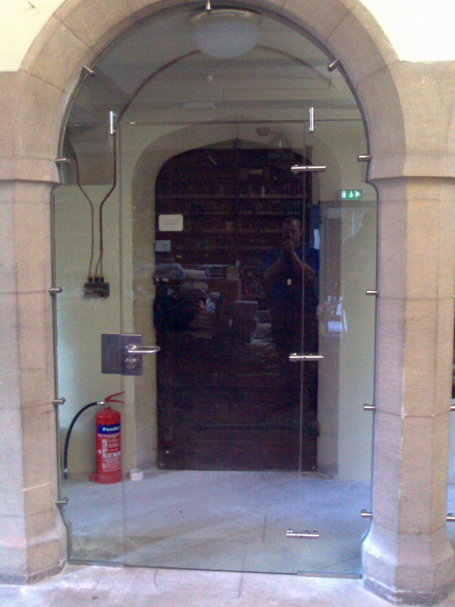 clear toughened glass door shaped