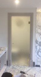 toughened sandblasted glass door