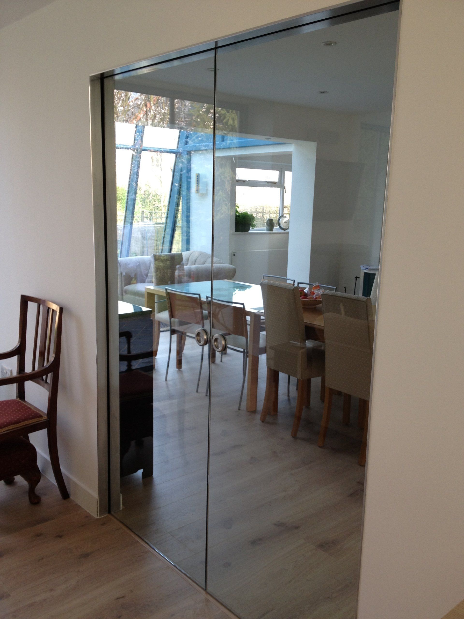 toughened glass double doors
