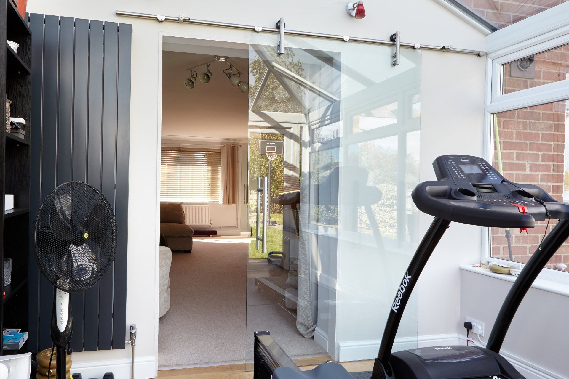 clear toughened glass sliding door