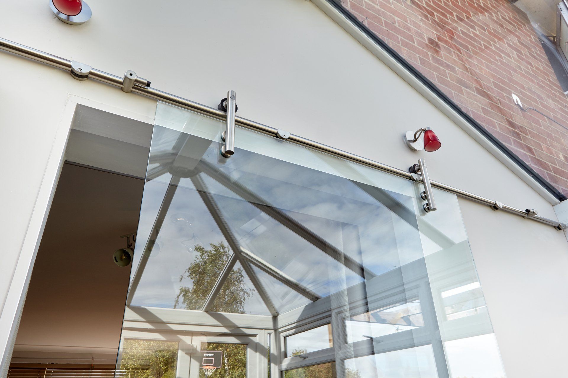 clear toughened glass sliding door