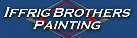 Jeffrig Brothers Painting logo in white and red text on a blue background with crossed paintbrushes