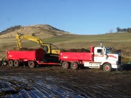 Civil contractors at work in Hobart