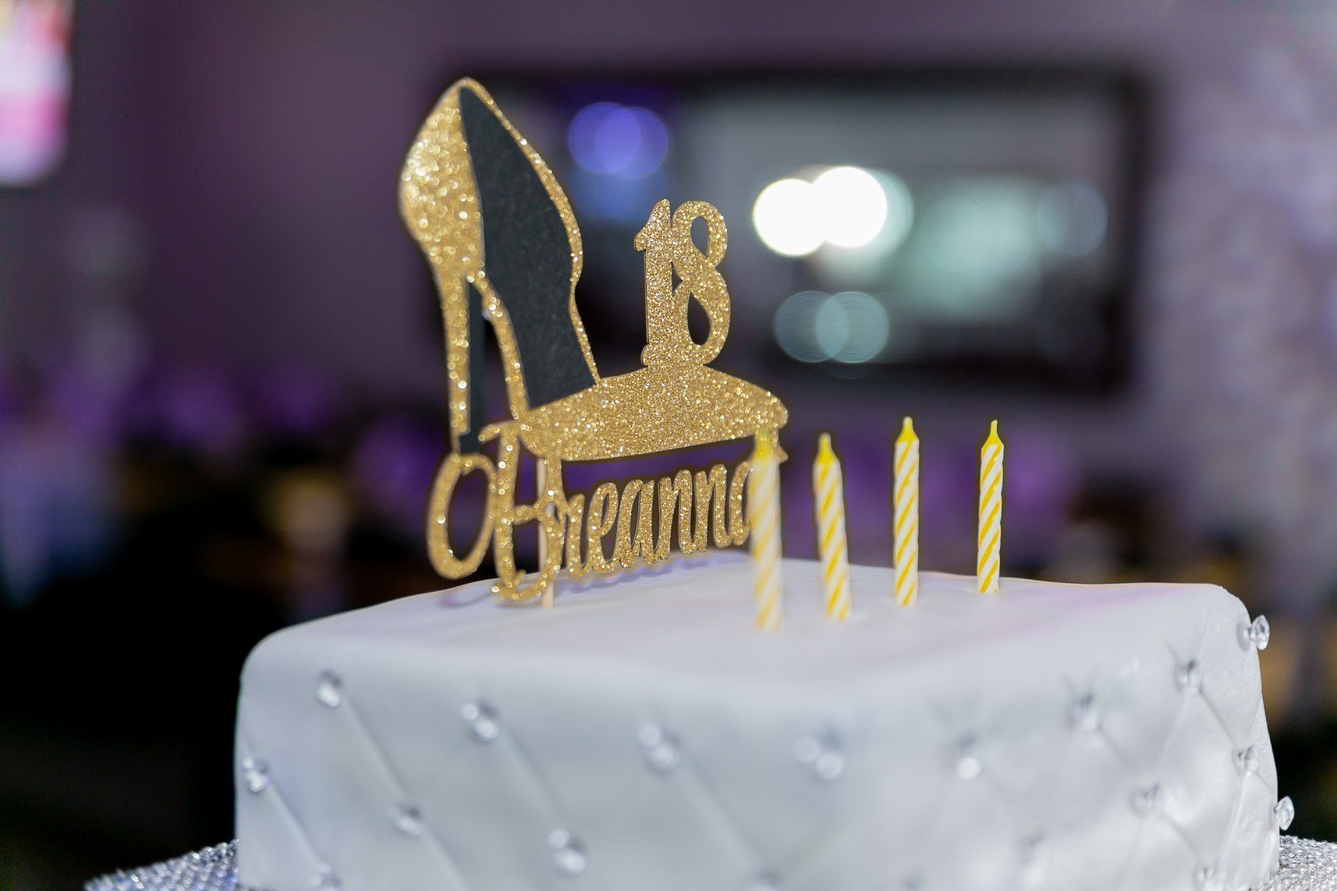 Birthday Party Photos | Milestone Birthday | Elegant 18 Birthday Cake | Brooklyn NYC Photographer