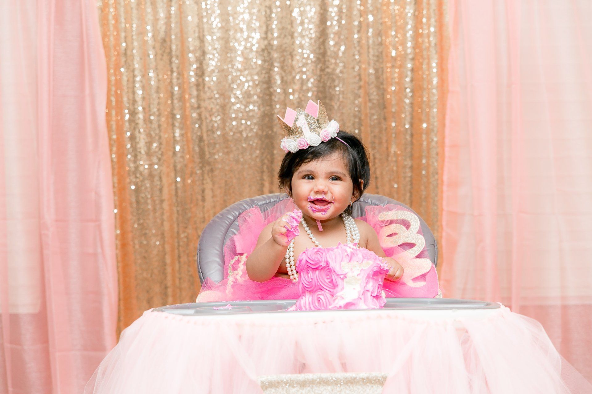 1st Birthday | Baby Girl 1st Birthday Cake Smash | Baby Photographer | Milestone Birthday | Guyanese Trini West Indian NYC Photographer | birthday photographer nyc | party photographer nyc | cake smash photographer nyc