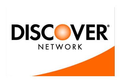 Discover Network logo with black text and orange sphere on a white background