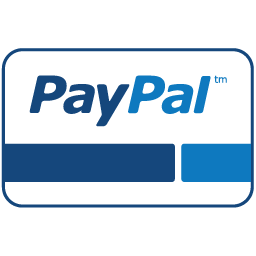 PayPal logo in blue and white with a rounded rectangle border