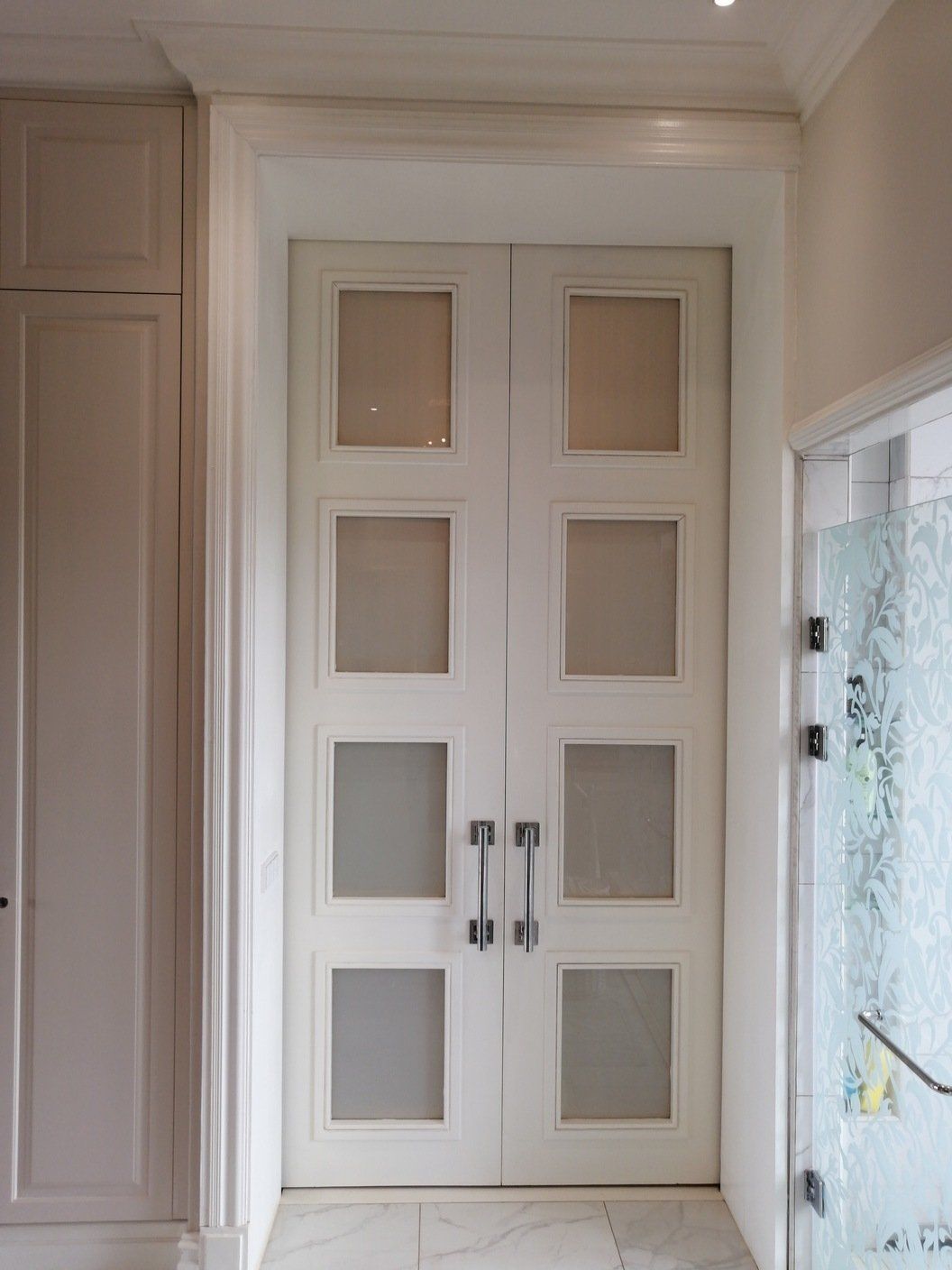 Grapedoor Custom Made Interior Wood and Glass Double Door