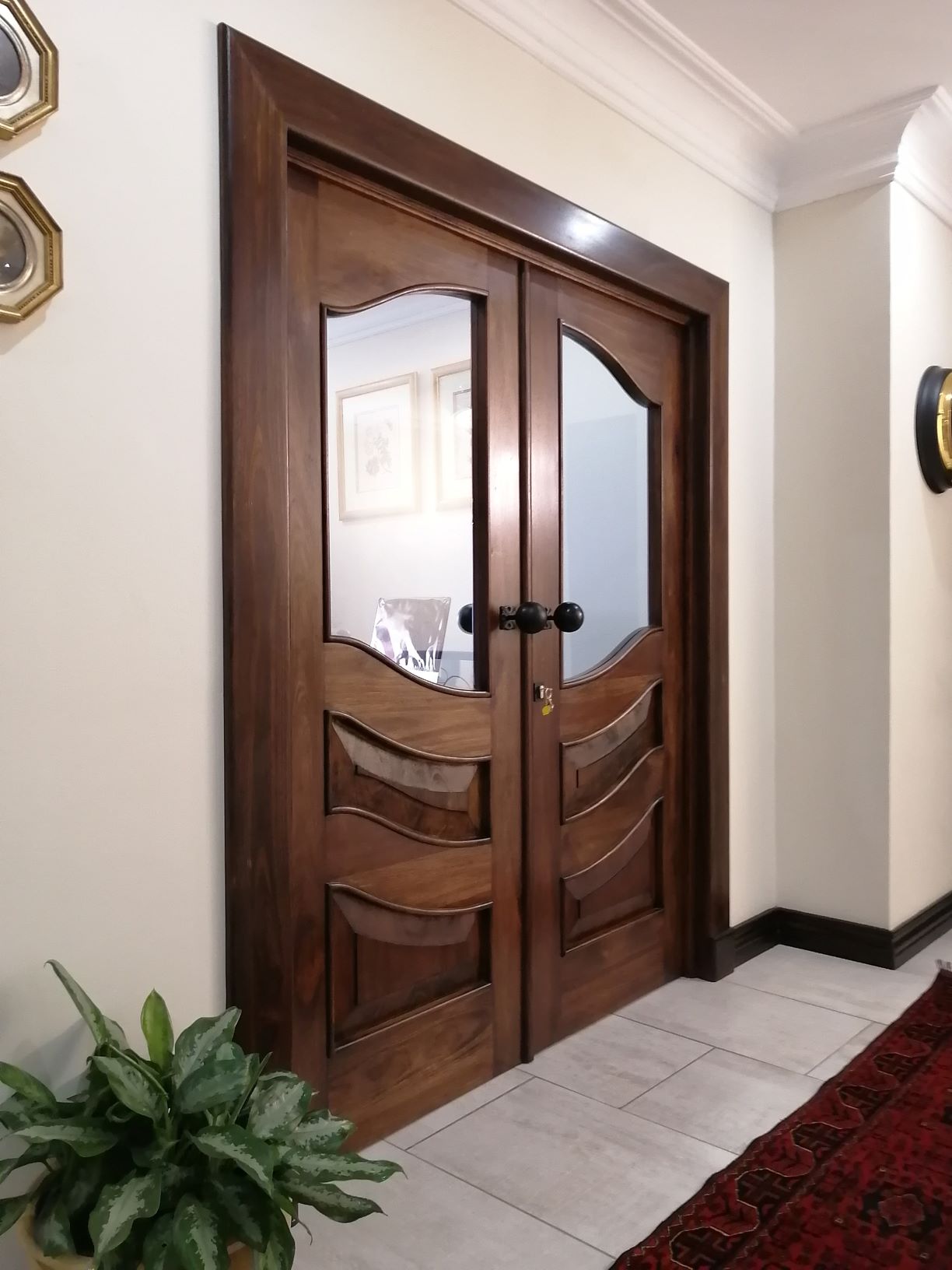 Grapedoor Custom made glass door with custom raised panels