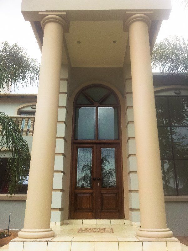 Grapedoor Custom made glass door with decorative steel Liberty design