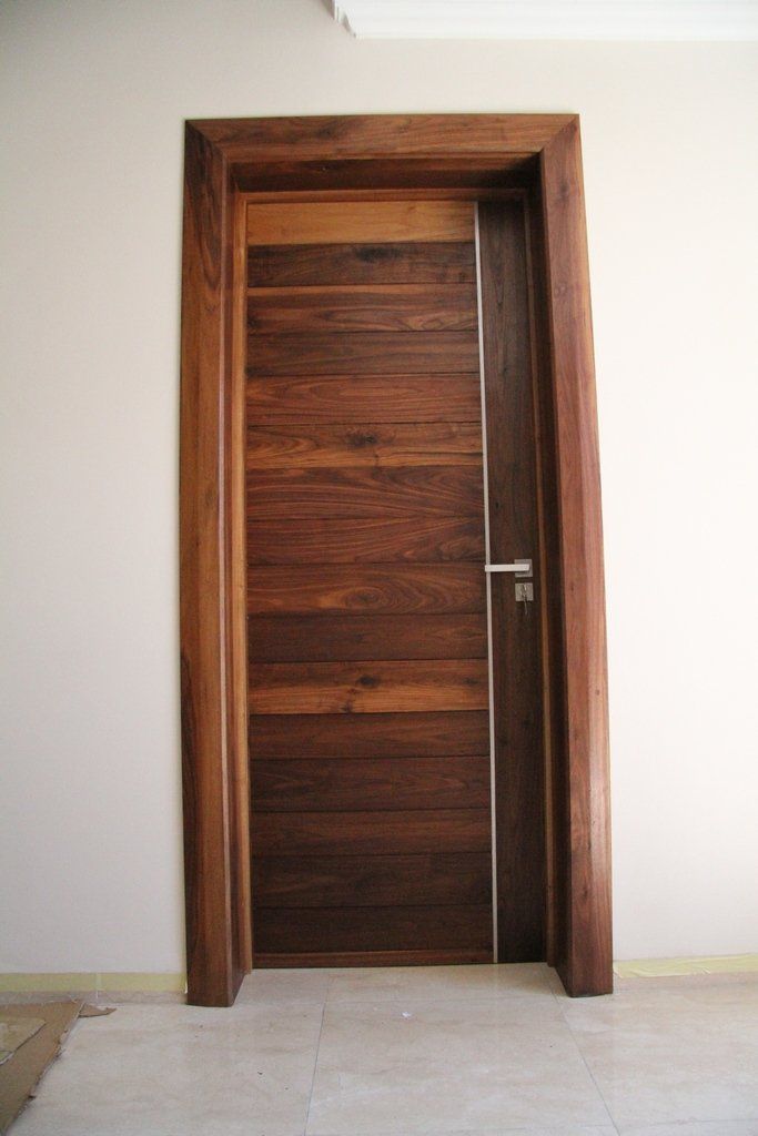 Grapedoor custom made solid hardwood interior door with steel inlay