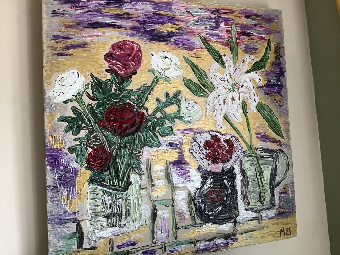 Inspirational art by MET Originals “Flowers With Love “ MET Inspirational Artist Colour Energy Beth Peony