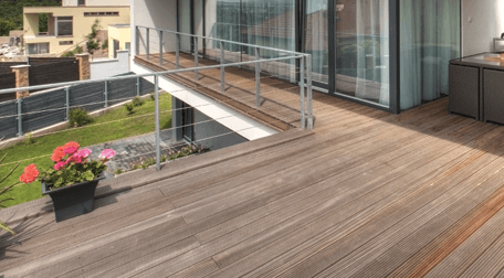 A raised decked area
