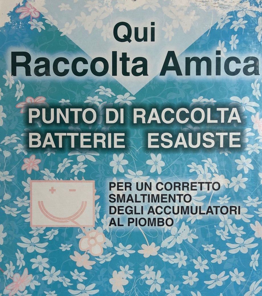 locandina punto di raccolta batterie