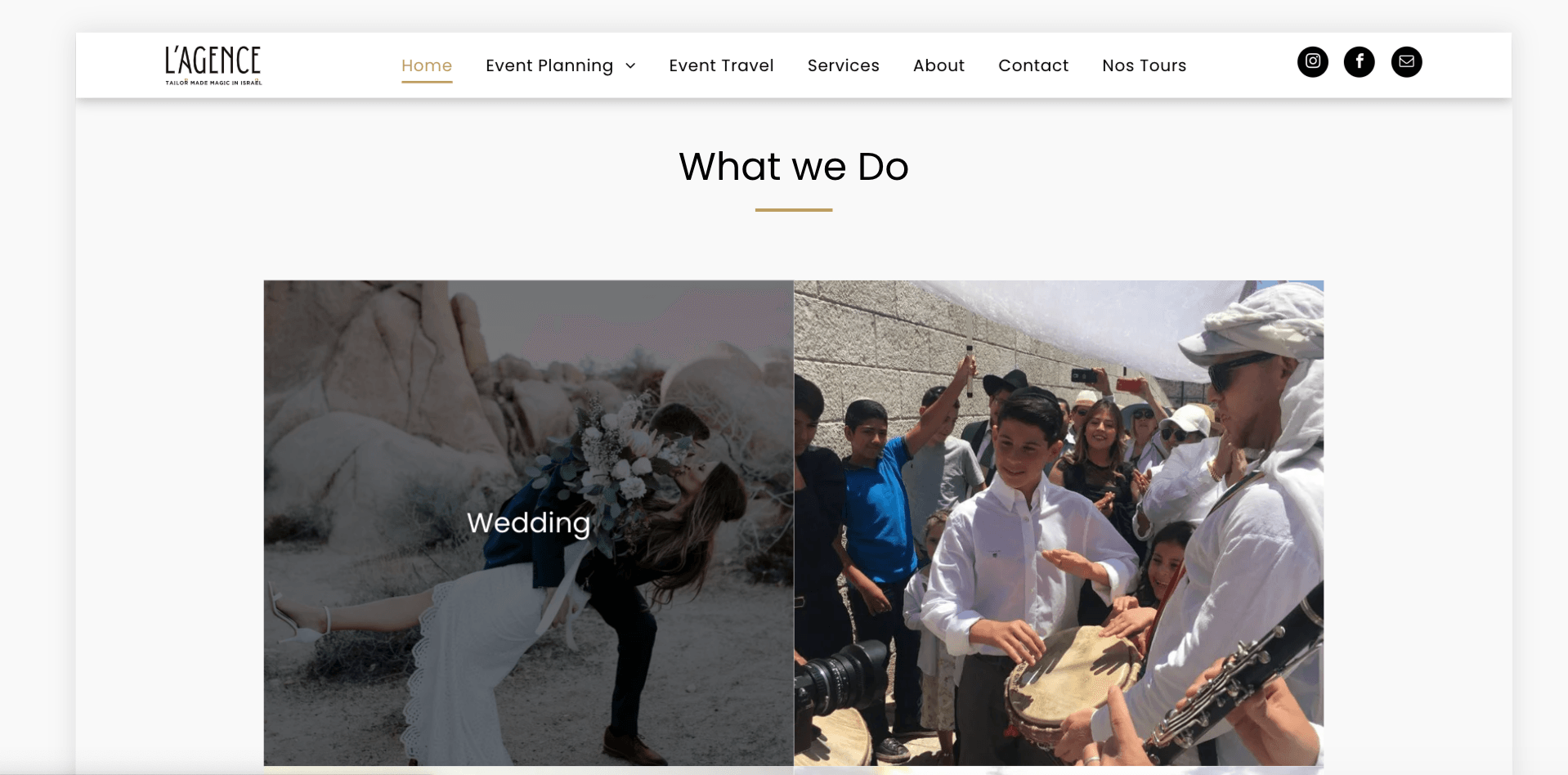 About US page of L'Agence event planning company