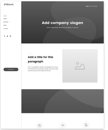 A blank template for a website 