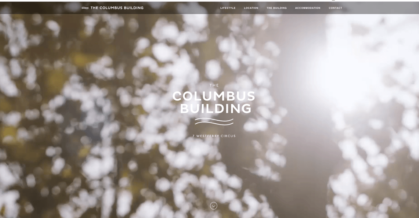 Screenshot of the Columbus Building website. 