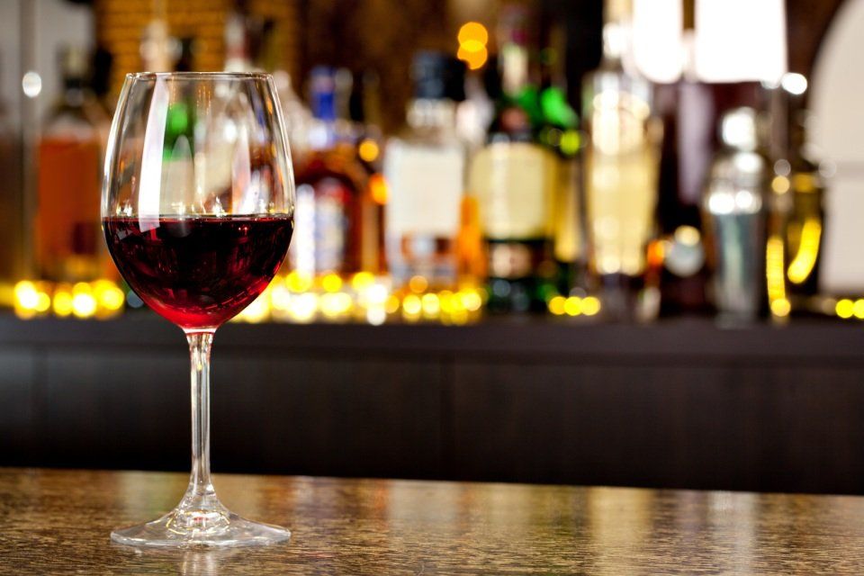 wine in a glass