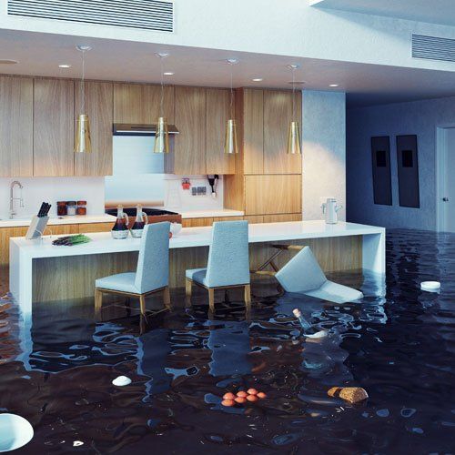 Flooding in the Kitchen — Beaver Falls, PA — Cline Cleaning & Restoration Flooding in the Kitchen — Beaver Falls, PA — Cline Cleaning & Restoration