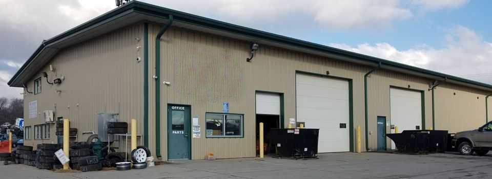 Green roof and brown wall warehouse