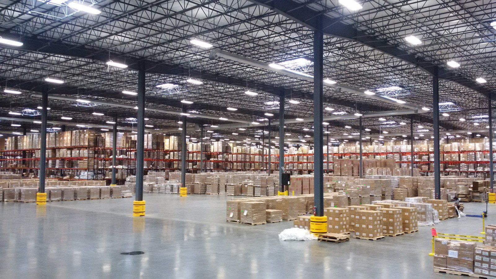 warehouse full of brown box