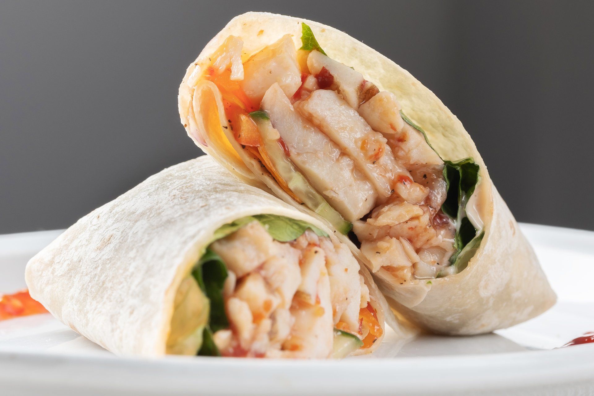 Wrap Jacky Chang poulet. (prêt a manger et boiîe a lunch Québec Lebourgneuf)
