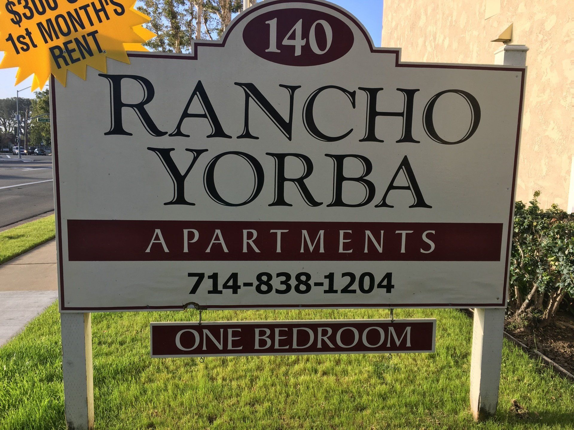 Entrance Sign | Rancho Yorba Apartments
