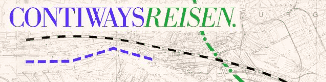 Ein Bild einer Karte mit den Worten „contways reisen“ darauf