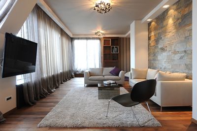 Living room with a beautiful rug from Javis Brothers in Forfar