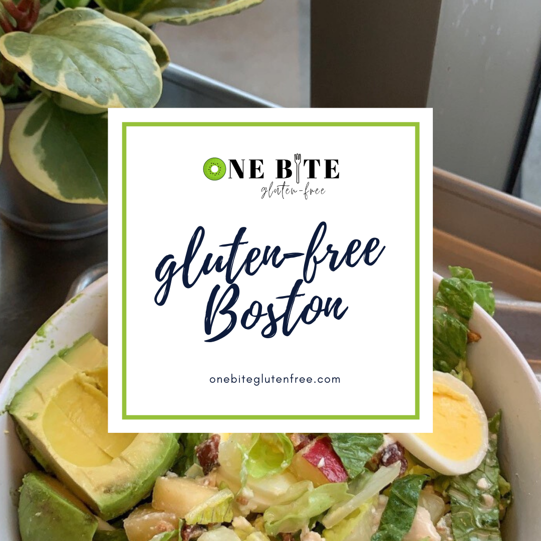 A bowl of food with the words gluten-free boston on it