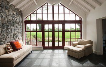 Minimal room with french doors