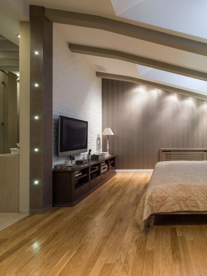 Loft bedroom with private bathroom