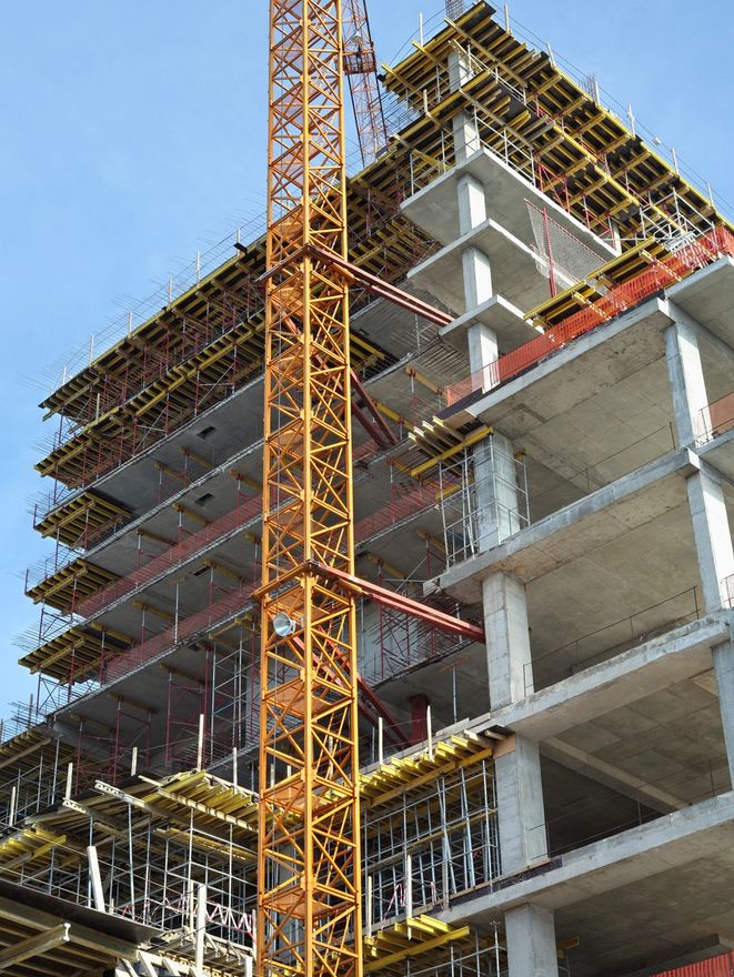 High-rise building under construction.