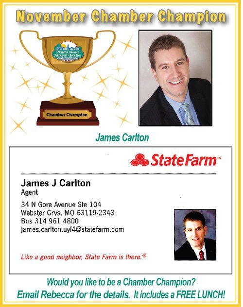 An advertisement for James Carlton, a State Farm agent, recognized as