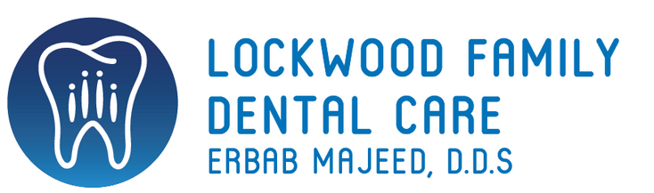 Logo for Lockwood Family Dental Care, features a tooth icon inside a blue circle, with text.