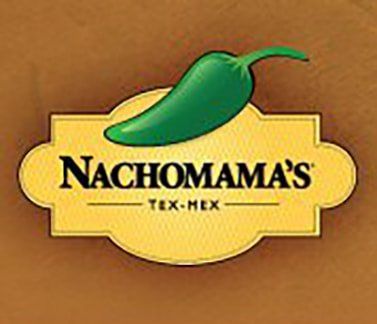 Nachomama's Tex-Mex logo with a green jalapeño pepper above a golden label.