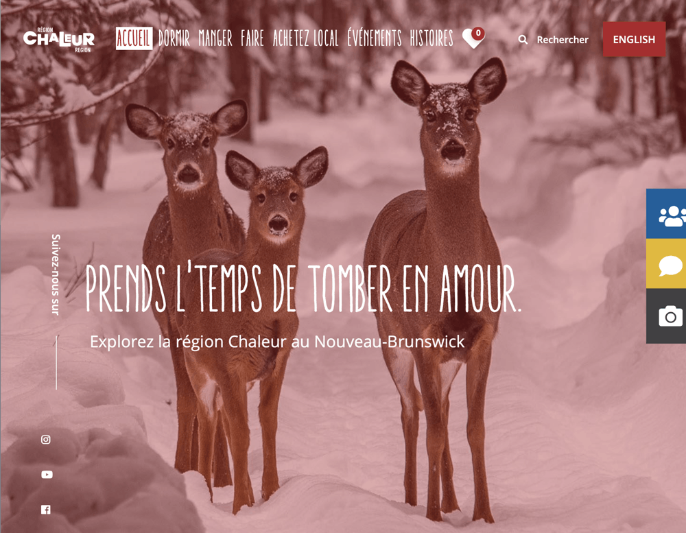 Un lien vers le site de tourisme de la région Chaleur.