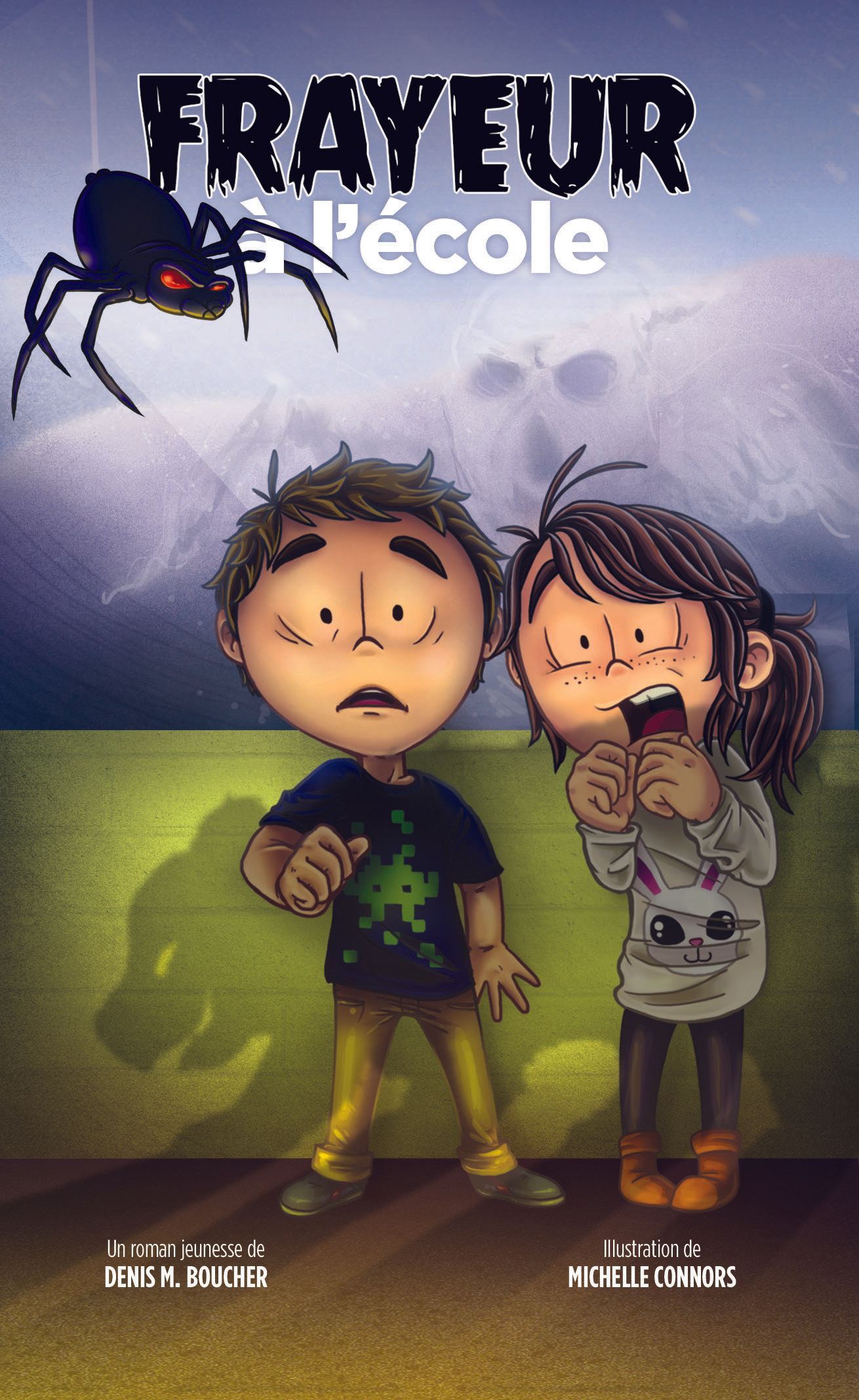 La couverture du roman jeunesse de Denis M. Boucher ı Frayeur à l'école
