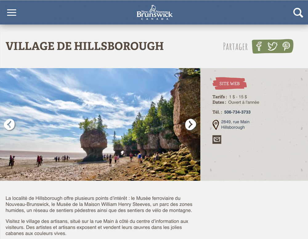 Les rocher de la plage Hopewell sur la baie de Fundy au Nouveau-Brunswick.